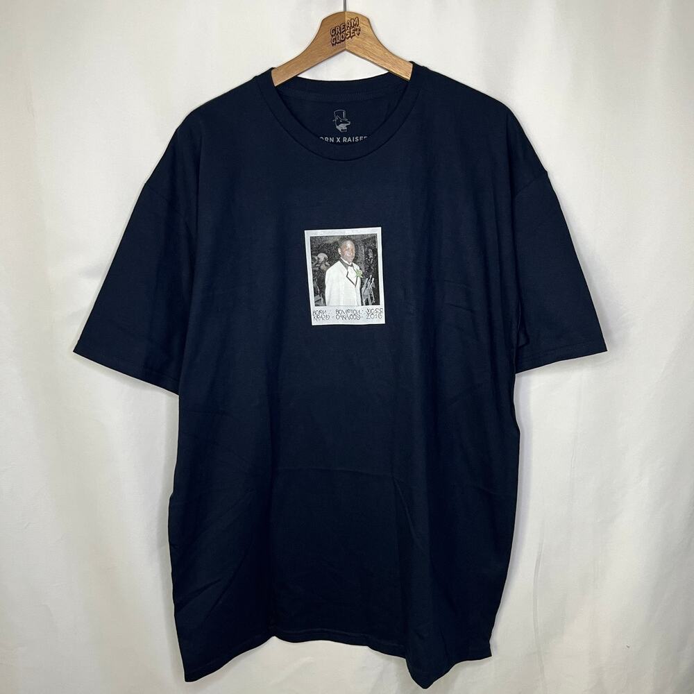 Born x Raised BXR YG 4 Hunnid Born Krazy Bompton Photo Tee in Navy XL